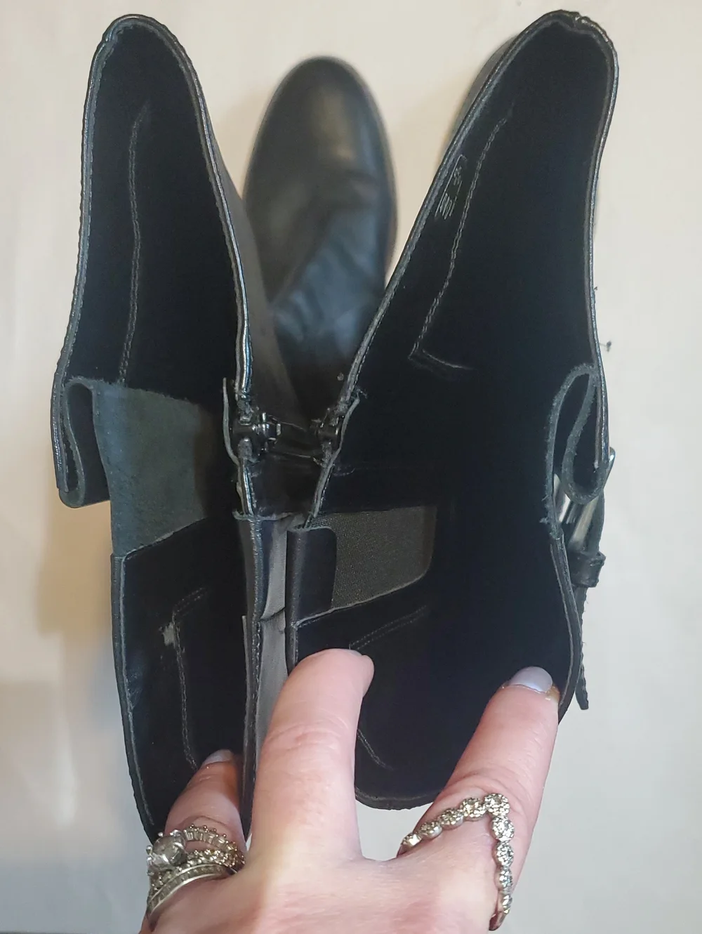Women's Ecco Hobart Tall Black Leather Knee-High Buckle Riding Boots Size 10